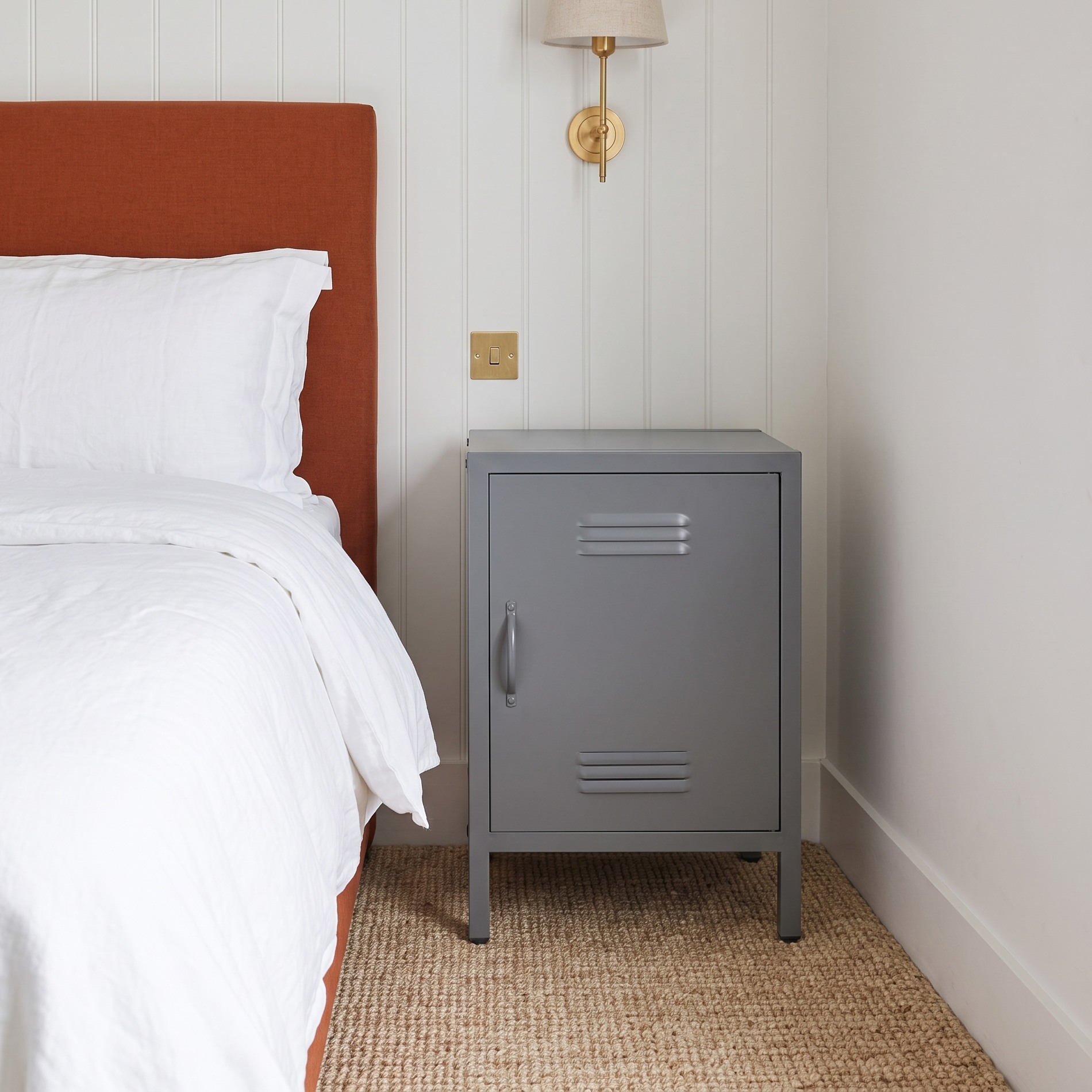 Industrial Metal Locker Storage Bedside Grey Cupboard Grey Cupboard UK