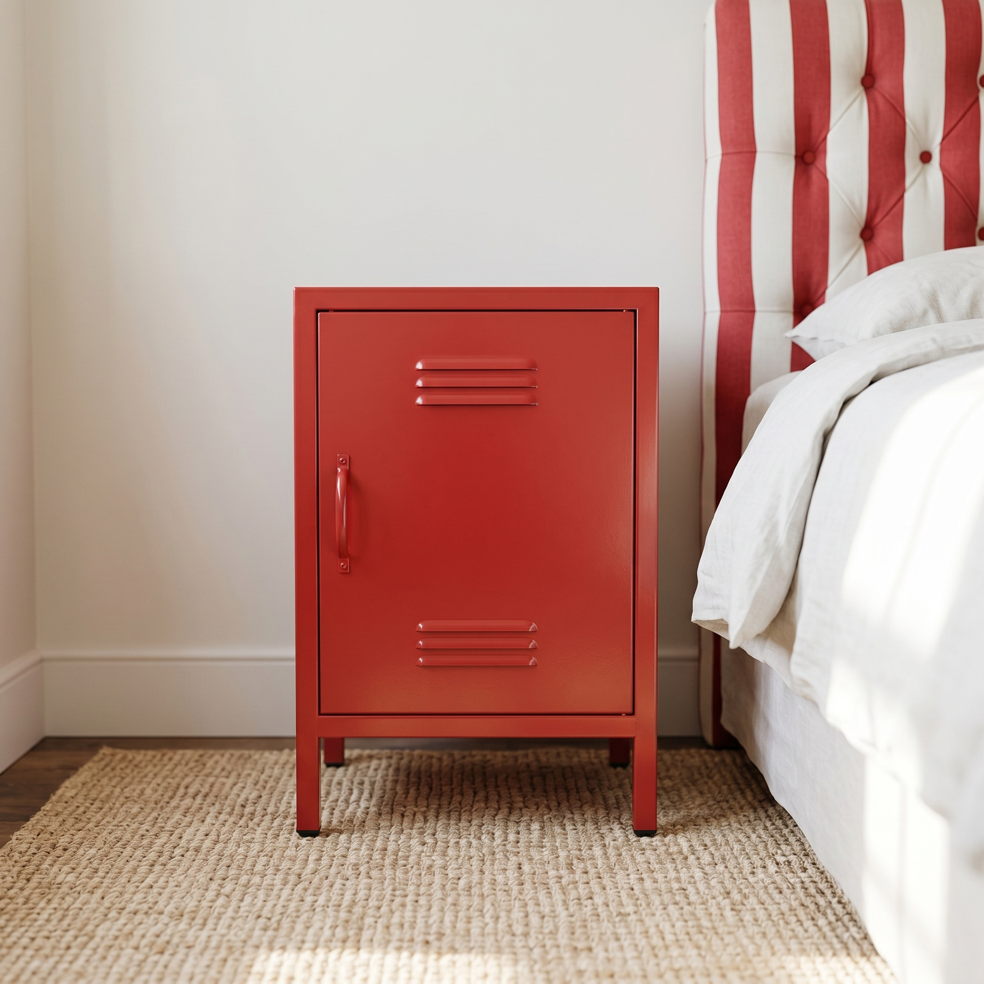 Industrial Metal Locker Storage Bedside Red Cupboard Red Cupboard UK