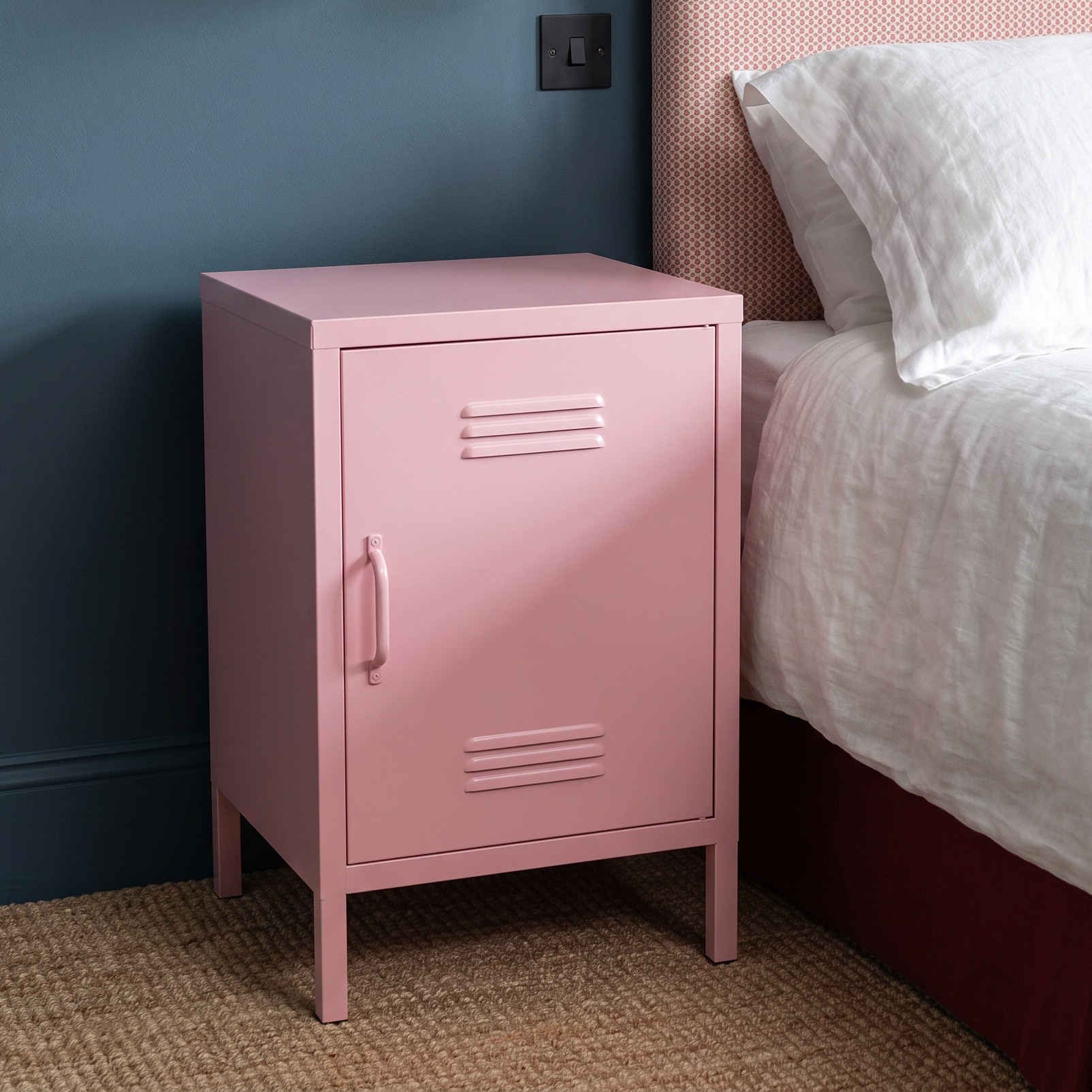 Industrial Metal Locker Storage Bedside Pink Cupboard Pink Cupboard UK