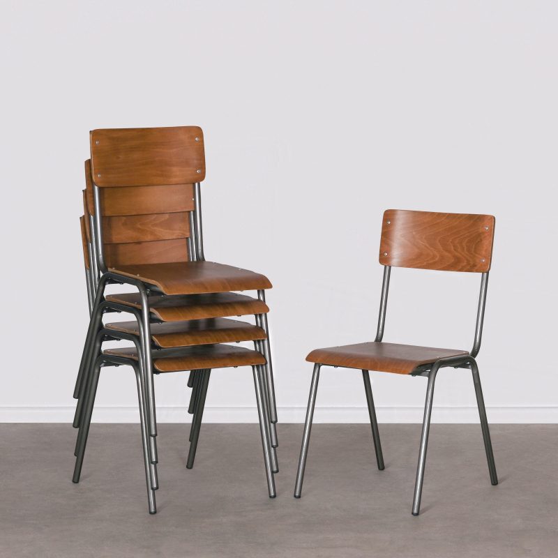 Vintage Retro School Style Metal Industrial Dining Chair Dining Chair UK