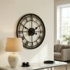 Black Metal Skeleton 55cm Wall Clock With Diamond Motif Diamond Motif UK