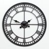 Black Metal Skeleton 55cm Wall Clock With Diamond Motif Diamond Motif UK