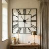 Extra Large 120cm Black Finish Square Wall Clock Wall Clock UK