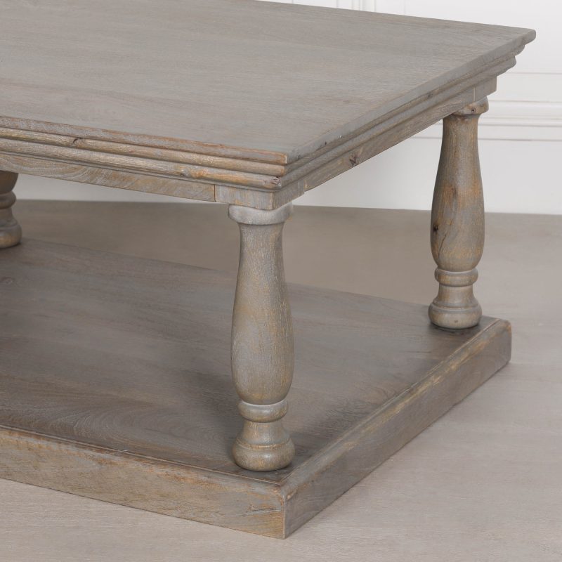 Ava Wooden Rustic French Style Coffee Table Coffee Table UK