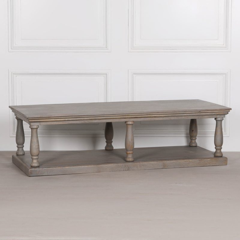 Ava Wooden Rustic French Style Coffee Table Coffee Table UK