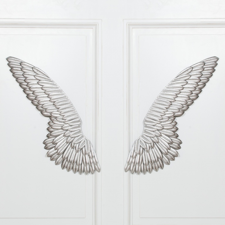 Metal Angel Wings Wall Decor In Silver Finish Furniture La Maison Chic Luxury Interiors - Angel Wings Wall Decor Metal Angel Wings Wall Decor In Silver Finish Furniture La Maison Chic Luxury Interiors - Angel Wings Wall Decor