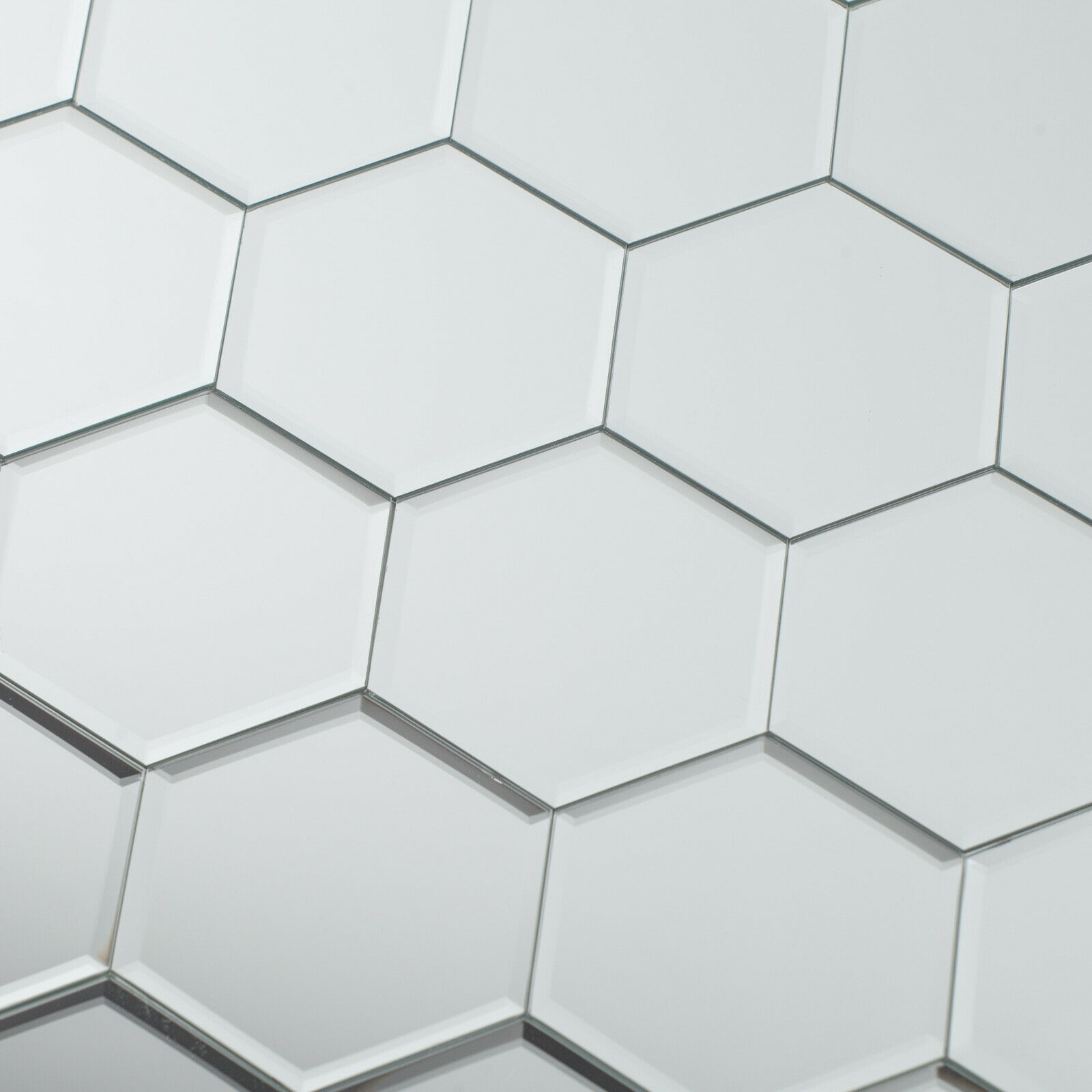 Silver Bevelled Hexagonal Wall Tiles Furniture La