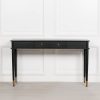 Augustin One Drawer Black Console Table With Brass Feet Brass Feet UK