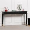 Augustin One Drawer Black Console Table With Brass Feet Brass Feet UK