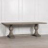 Aletris Pedestal Rectangular Rustic Wooden Large Dining Table Dining Table UK