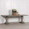 Aletris Pedestal Rectangular Rustic Wooden Large Dining Table Dining Table UK