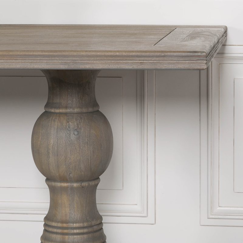 Aletris Pedestal Rectangular Rustic Wooden Large Dining Table Dining Table UK