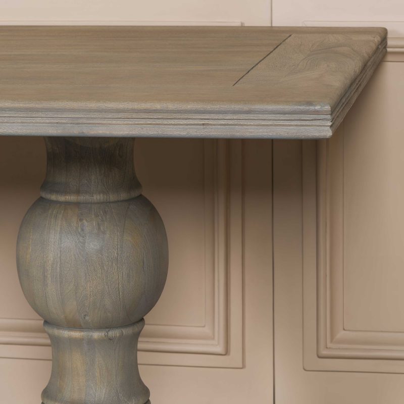 Aletris Pedestal Rectangular Rustic Wooden Large Dining Table Dining Table UK