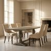 Aletris Pedestal Rectangular Rustic Wooden Large Dining Table Dining Table UK