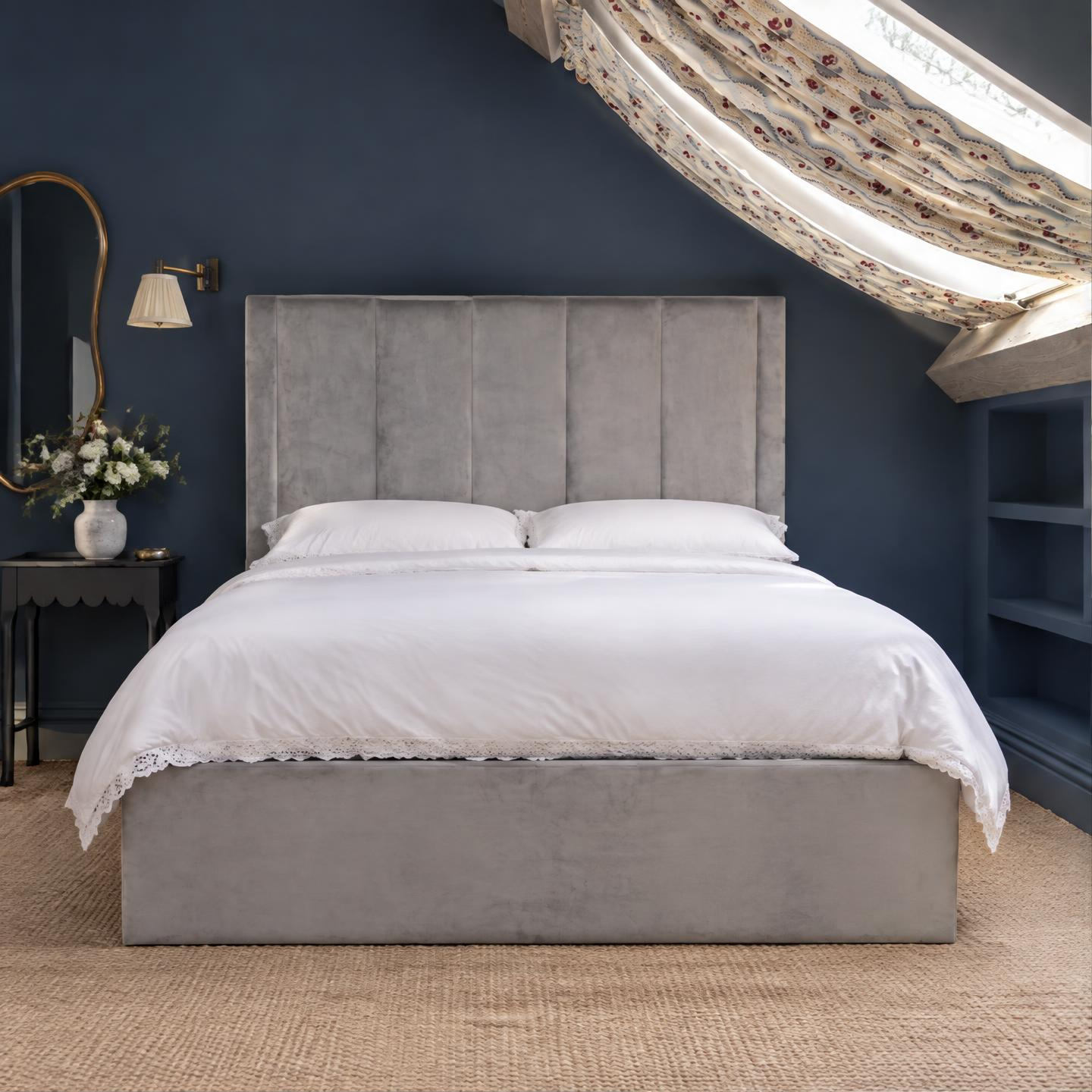 Celina Grey Velvet King Size 5ft Bed 5ft Bed UK