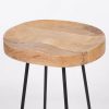 Industrial 64cm Tractor Style Mango Wooden Seat Black Finish Iron Metal Medium Bar Stool Bar Stool UK