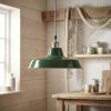 Factory Style 36cm Enamel Medium Industrial British Green Ceiling Light Ceiling Light UK