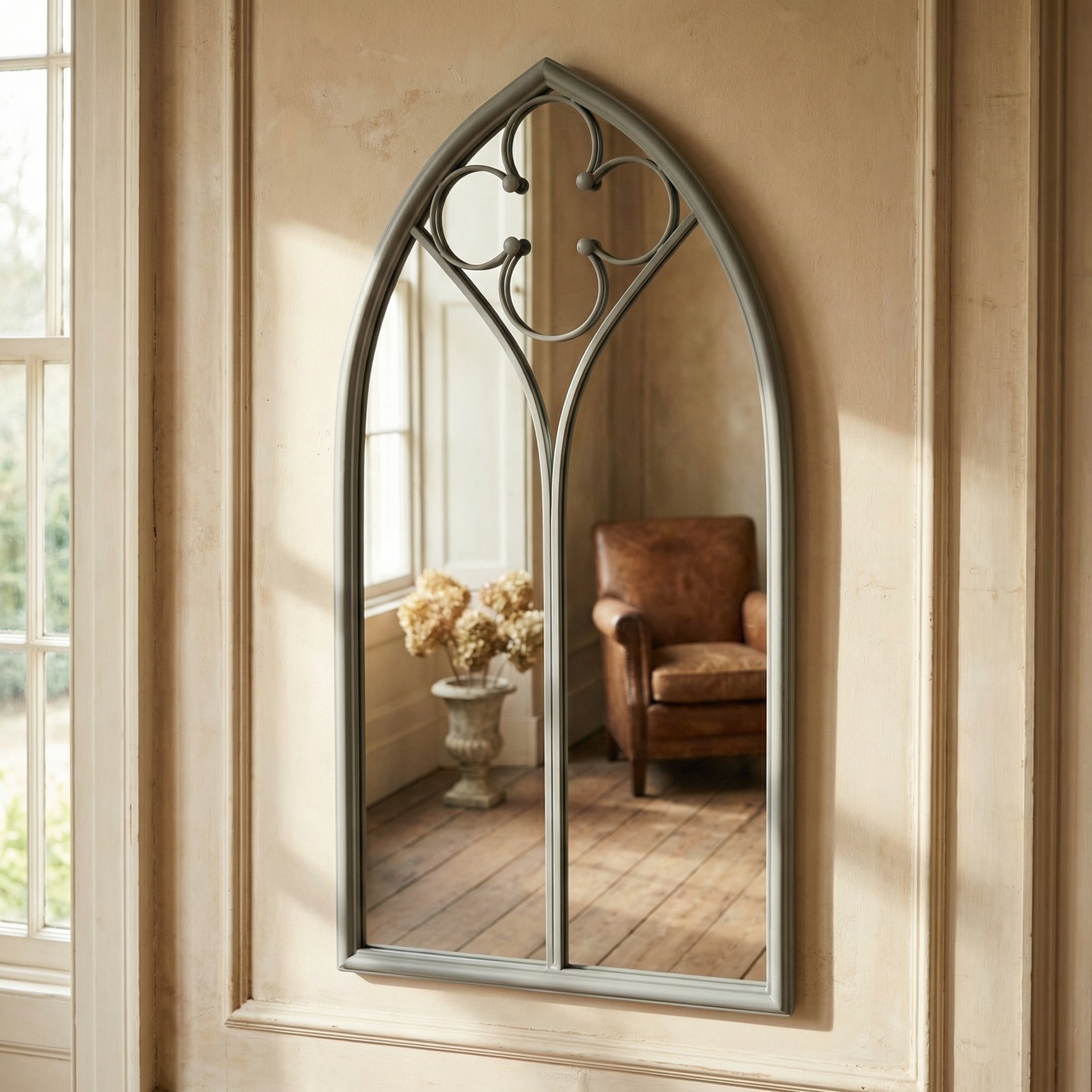 Arch Shape Grey Gothic Nova Wall Mirror Wall Mirror UK