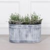 Alyvia Vintage Rustic Style Galvanised Metal Tin Arched Pattern Planter - Large - Large UK