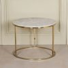 Alicia Gold Side Table With Marble Top Marble Top UK