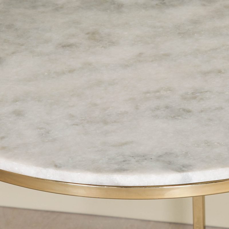 Alicia Gold Side Table With Marble Top Marble Top UK