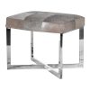 Umberto Grey Leather Hide Stool Hide Stool UK