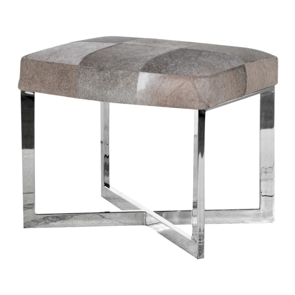 Umberto Grey Leather Hide Stool Hide Stool UK