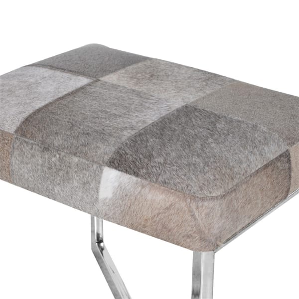 Umberto Grey Leather Hide Stool Hide Stool UK