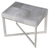 Umberto Grey Leather Hide Stool Hide Stool UK
