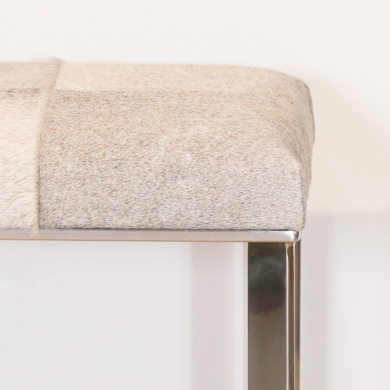 Umberto Grey Leather Hide Stool Hide Stool UK