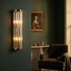 Elyssia Gold Art Deco Fluted Column Glass Rods Medium Wall Light Wall Light UK