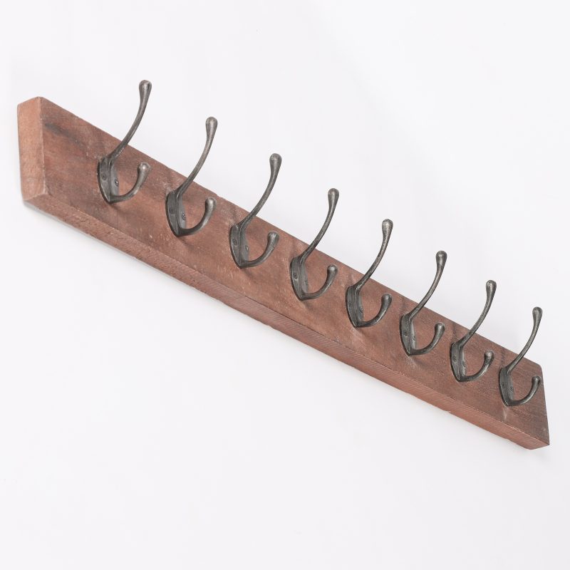 Vintage 8 Hooks Rack Wooden Wall Coat Hanger Coat Hanger UK