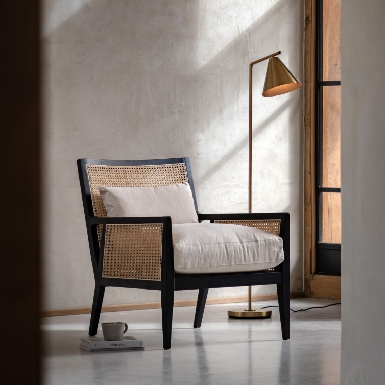 Eulalia Black Frame Rattan Armchair Rattan Armchair UK