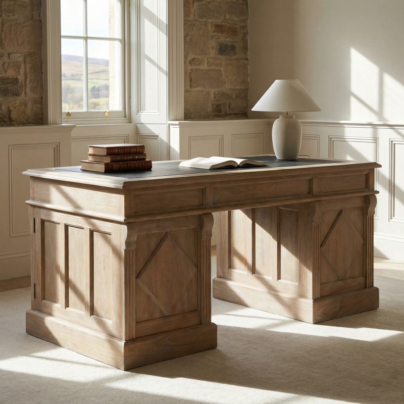 French Large Vincennes Wooden Partners Desk Partners Desk UK