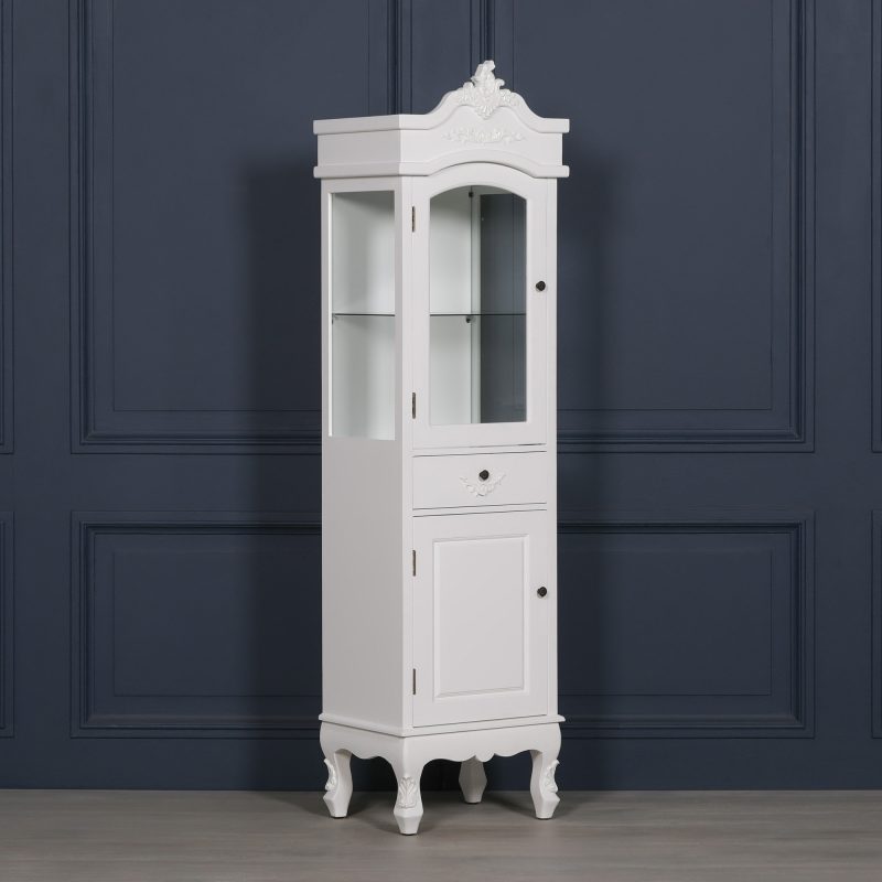 French Style White Bathroom Display Cupboard Display Cupboard UK