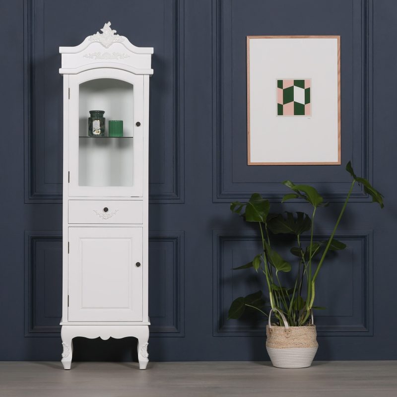 French Style White Bathroom Display Cupboard Display Cupboard UK