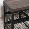 Devi Black Metal Industrial Storage Bench With Wooden Top Wooden Top UK