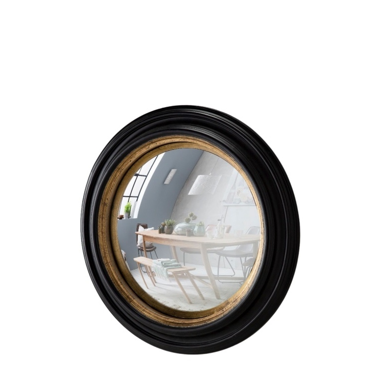Round Black And Gold Convex Mirror Convex Mirror UK