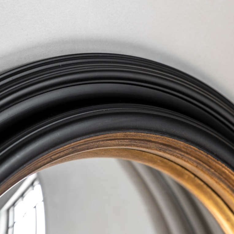 Round Black And Gold Convex Mirror Convex Mirror UK