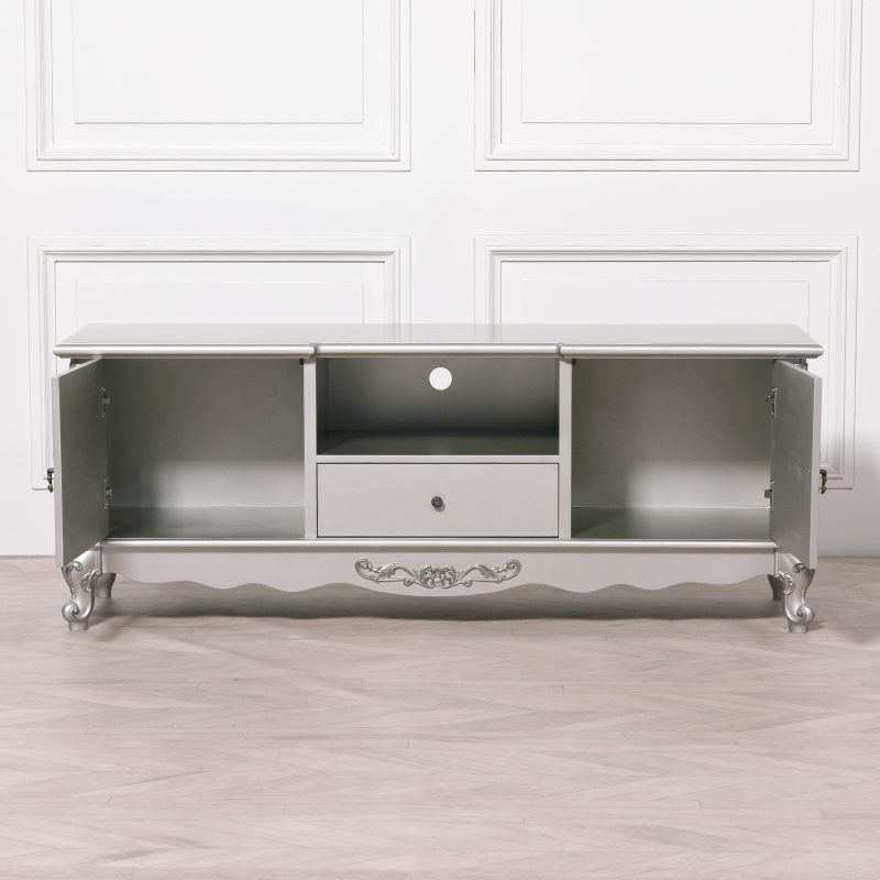 French Style Antique Silver Large Cabinet Low TV Unit (Copy) Unit (Copy) UK