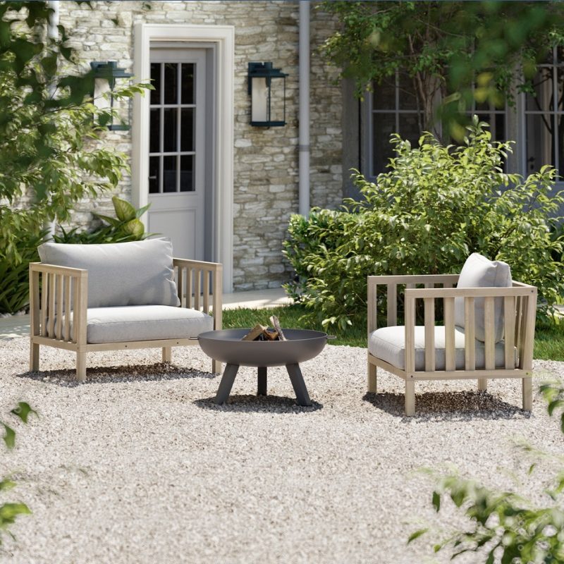 Weatherproof Acacia Pair Of Armchairs By Garden Trading Garden Trading UK