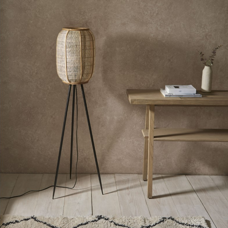 Ebbie Fabric And Bamboo Floor Lamp Floor Lamp UK