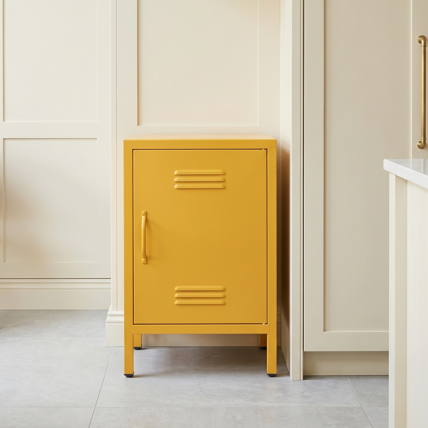 Industrial Metal Locker Storage Bedside Yellow Cupboard Yellow Cupboard UK