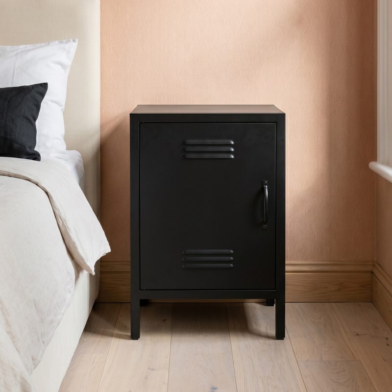 Industrial Metal Locker Storage Bedside Black Cupboard Black Cupboard UK