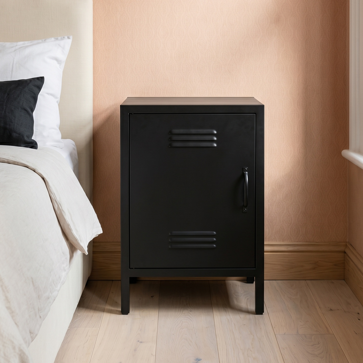 Industrial Metal Locker Storage Bedside Black Cupboard Black Cupboard UK
