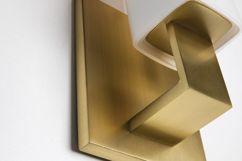 Livingston Bathroom Aged Brass Wall Light With Opal Matte Glass Shade Glass Shade UK