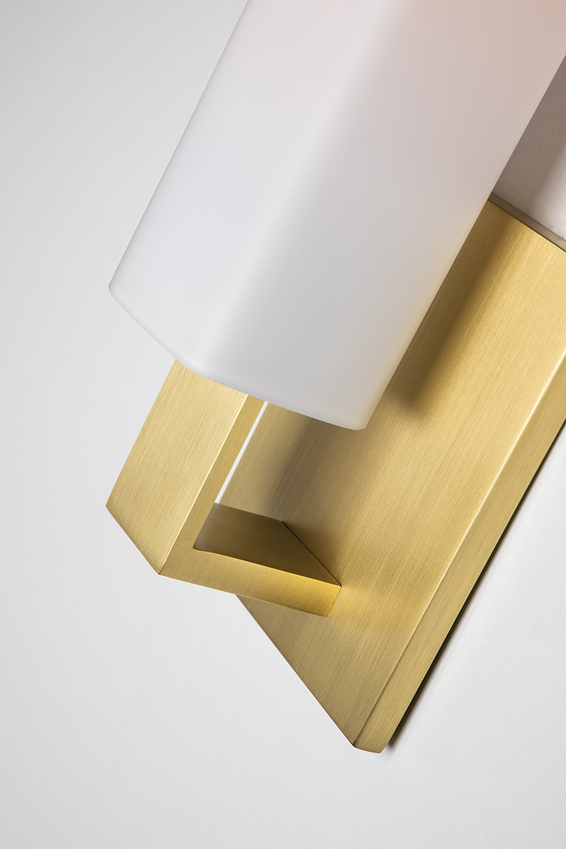 Livingston Bathroom Aged Brass Wall Light With Opal Matte Glass Shade Glass Shade UK