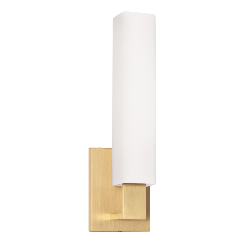 Livingston Bathroom Aged Brass Wall Light With Opal Matte Glass Shade Glass Shade UK