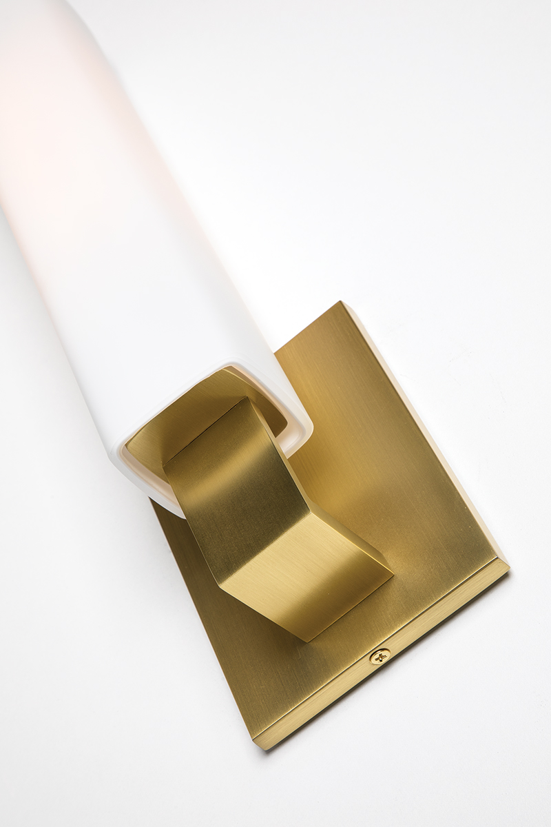 Livingston Bathroom Aged Brass Wall Light With Opal Matte Glass Shade Glass Shade UK