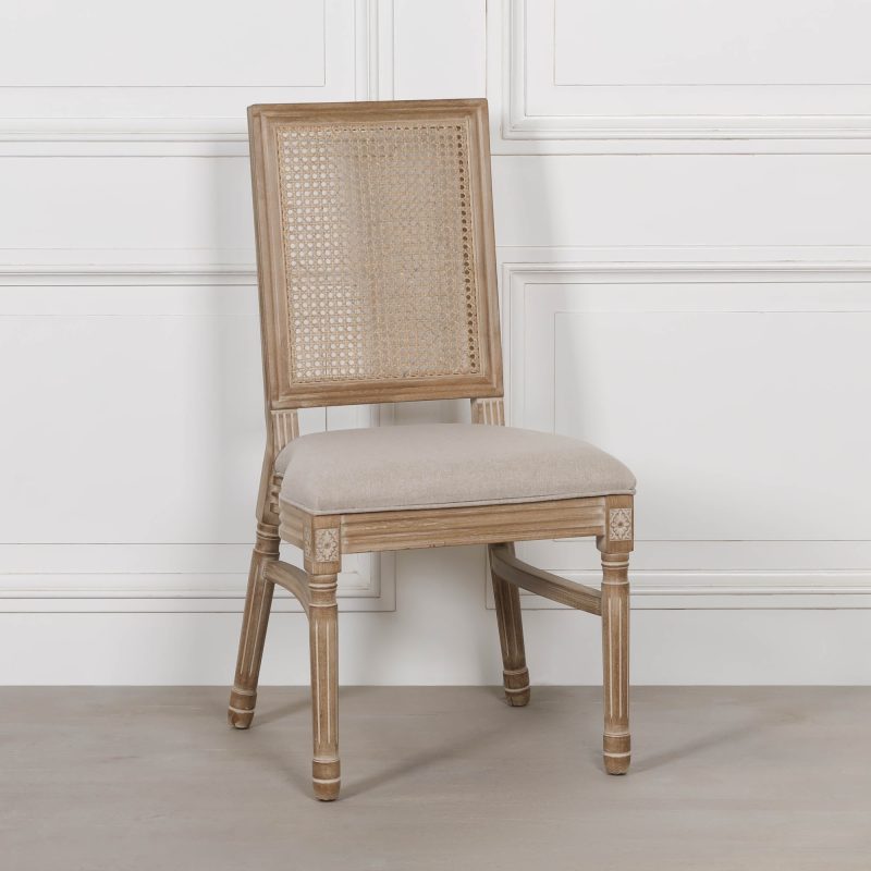 Alienor Wooden French Bergere Back Rattan Dining Chair Dining Chair UK